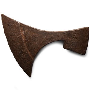 Medieval Iron Broad Axehead with Makers Mark