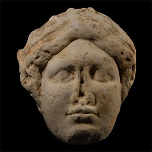 Roman Marble Relief Head of a Goddess