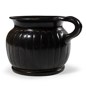 Greek Black-Glazed Ribbed Cup