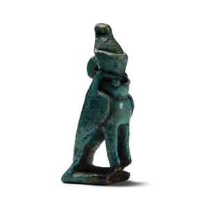 Large Egyptian Blue Glazed Horus Amulet