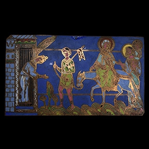 Meussian Type Enamelled Gilt Plaque