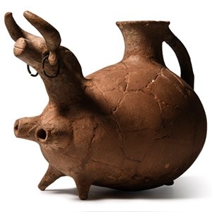 Amlash Horned Terracotta Rhyton