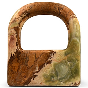 Large Bactrian Green Onyx Hand-Bag Weight