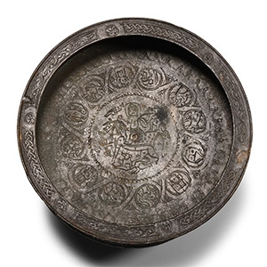 Western Asiatic Decorated Dish with Animal Feet