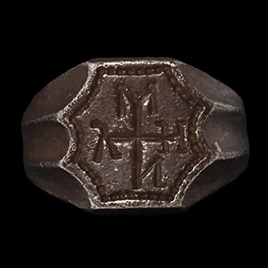 Silver Merchants Ring with Monogram