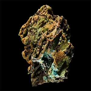 Natural History - Historic Laurium, Greece Rosasite with Azurite and Smithsonite Mineral Specimen