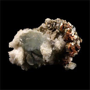 Natural History - Historic Pyrite on Calcite and Fluorite Mineral Specimen