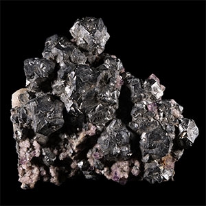 Natural History - Large Historic Blackdean, Durham Fluorite with Galena Mineral Specimen