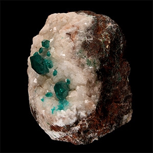 Natural History - Historic Tsumeb, South West Africa Dioptase on Calcite Crystal Specimen