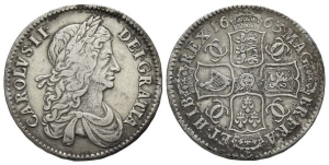 England. Stuart, Charles II AR Halfcrown.