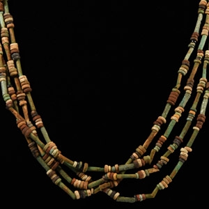 Egyptian Multi-Stranded Mummy Bead Necklace