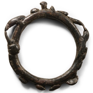 Roman Bronze Chariot Terret Ring with Animals