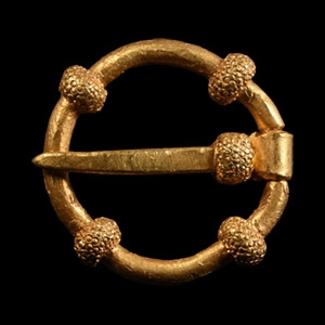 The Boxted Medieval Gold Annular Brooch with Granulated Knops