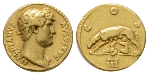 Hadrian AV Aureus.