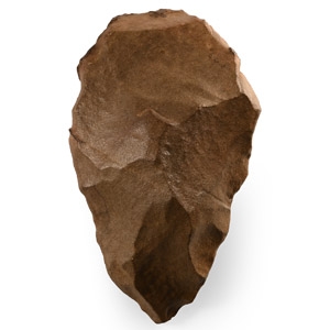 Large Stone Age Knapped Brown Stone Axehead