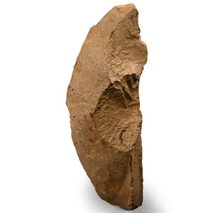 Large Stone Age Knapped Grey Stone Crescent-Shaped Cleaver