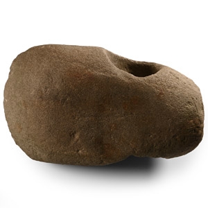 Large Stone Age Polished Grey Stone Pierced Axehead
