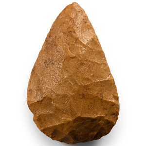 Stone Age Teardrop-Shaped Knapped Chert Axehead