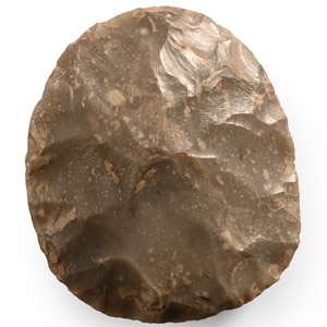 Stone Age Knapped Ovate Grey Flint Handaxe