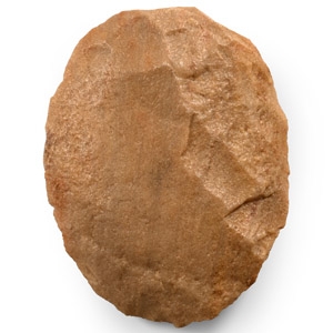 Large Stone Age Knapped Ovate Chert Handaxe