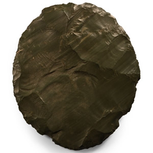 Large Stone Age Knapped Ovate Grey Stone Handaxe