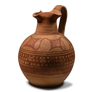 Large Cypriot Painted Buff Ware Oinochoe