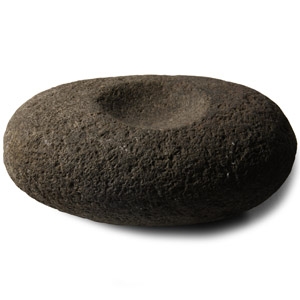Large Stone Age Oval Pecked Stone Macehead