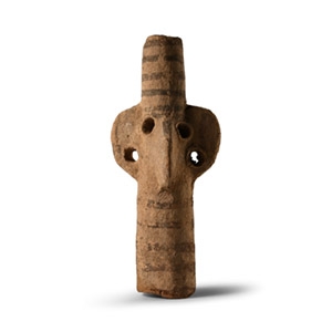 Cypriot Terracotta Tubular Idol Head