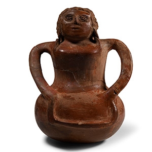 Pre-Columbian Stirrup Pot in Human Form