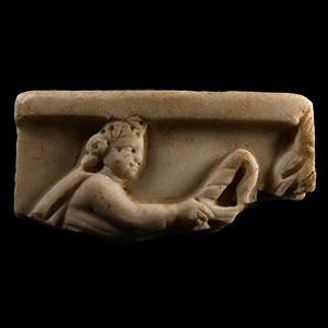 Roman Marble Relief Fragment with Phaethon