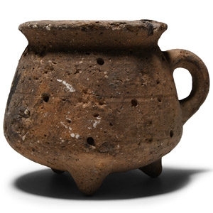 Cypriot Terracotta Tripod Strainer Cup