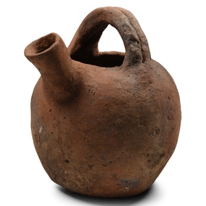 Western Asiatic Terracotta Vessel with Double Strap Handle