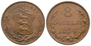 Guernsey. William IV CU 8 Doubles.