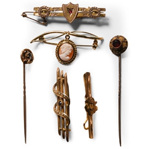 Gold Tie Pin and Bar Collection