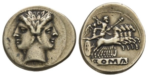 Electrotype of Anonymous AR Didrachm (Quadrigatus).