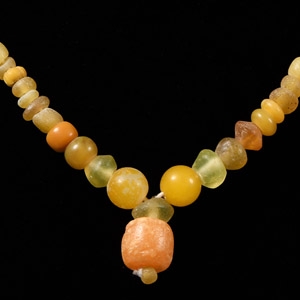 Roman Amber Glass Bead Necklace String
