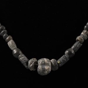 Roman Black Glass Bead Necklace String