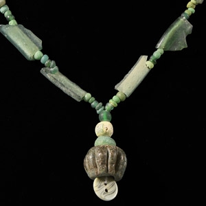 Roman Green Glass Bead Necklace String
