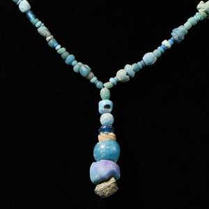 Achaemenid and Other Pale Blue Bead Necklace String