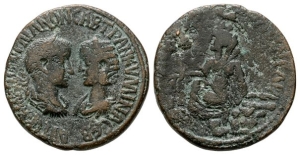 Gordian III and Tranquillina AE 30mm of Singara, Mesopotamia.