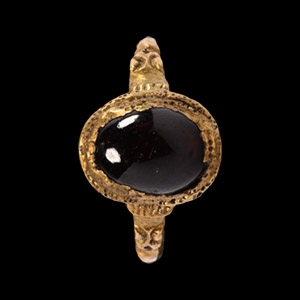 Medieval Gold Ring with Cabochon Garnet