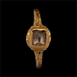 Renaissance Gold Ring with Rock Crystal Cabochon