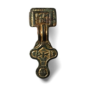 Anglo-Saxon Gilt Bronze Square-Headed Brooch