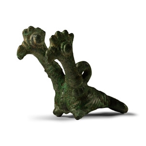 Luristan Bronze Double Peacock Pendant