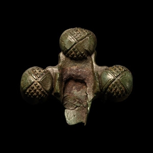 Viking Age Bronze Studded Cross Fitting