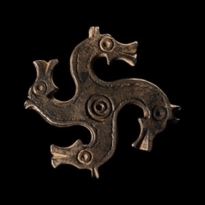 Roman Silver Horse Head Whorl Brooch