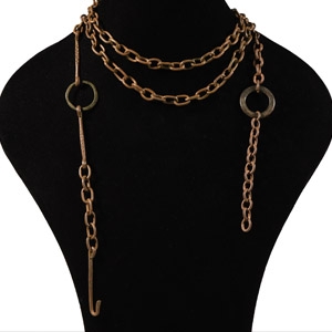 Tudor Published Bronze Chain Belt with Decorated Hook and Ring