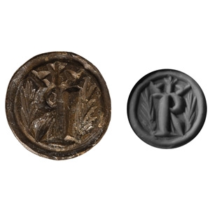Medieval Published Bronze Seal Matrix with Crowned R