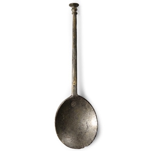 Tudor Tinned Bronze Spoon with Spoons Makers Mark