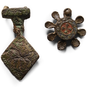 Medieval Published Knights Heraldic Horse Harness Mount and Pendant Group